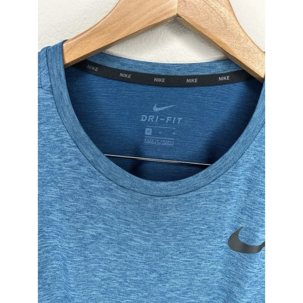 Nike Dri-Fit Mens Size Medium Gym Workout Training Blue Athletic T-Shirt